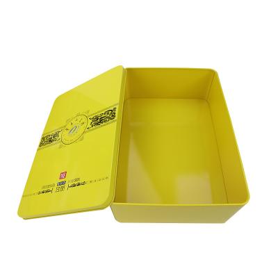 China Gift & Open 320*220*103mm Large Biscuit Food Metal Storage Box Tiramisu Cake Tin Box OEM for sale