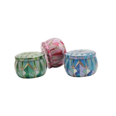 China Recyclable Printed tin candle box round tin box candy tin box for sale