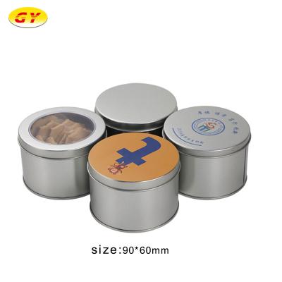 China Eco - Friendly Tea Packaging Tin Box With Round Window For Food Tin Box for sale