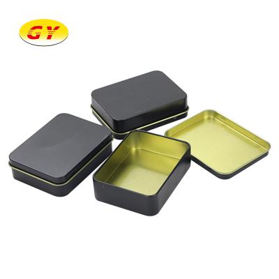 China Chemical Tin Box Black Square Tin Storage Box Christmas Card Tin Box for sale