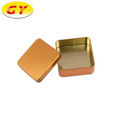 China Recycled materials wholesale high quality gold small items packaging metal tin box for sale