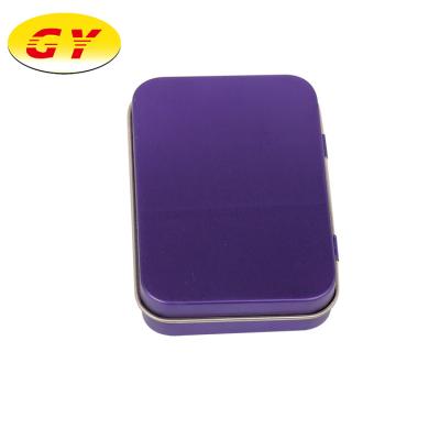 China Recyclable Innovation Blank Gift Certificates Printing Purple Rectangle Tin Box Packaging for sale