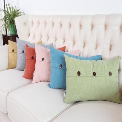 China Anti Dust Mite Good Quality Soft Touch Button Decoration Jacquard Sofa Couch Pillow Covers for sale