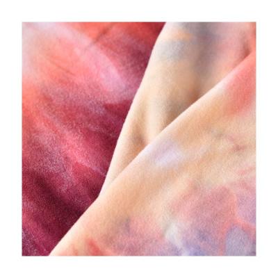 China Sustainable Hot Sale 95% Polyester 5% Spandex Tie Dyed Rib Knitted Fabric For Garment for sale