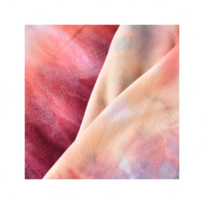 China Viable Cheap Price Custom Design Girls Dress Tie Dyed Kintting Poly Jersey Spandex Fabric for sale