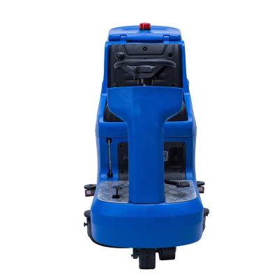 China Lower Noise Hotels Electric Cleaning Machine Automatic Ride On Floor Scrubber Dryer With Battery for sale