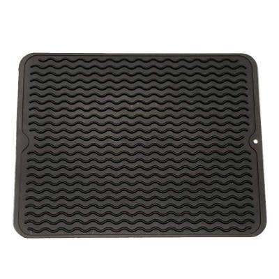 China Kitchen Countertop Silicone Drying Mat Large Dish Drainer Mat Draining Sink Mat for sale