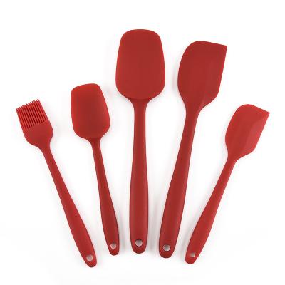 China Sustainable Silicone Spatula Set Silicone Spatula 5-Piece Set SpatulasSpatula And Brush Heat Resistant Silicone for sale