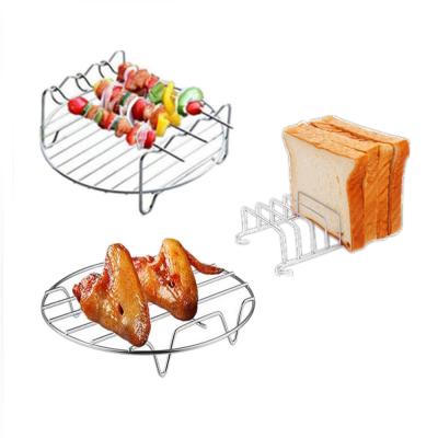 China Household 8 Inch Air Fryer Rack Set Multifunctional Cooking Tools for Skewers Rack, Metal Rack, Toast Rack for sale