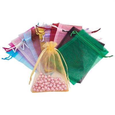 China Wholesale Customized Recyclable Drawstring Organza Bag Logo Printing Pocket Gift Organizer Reusable Jewelry Favor for sale