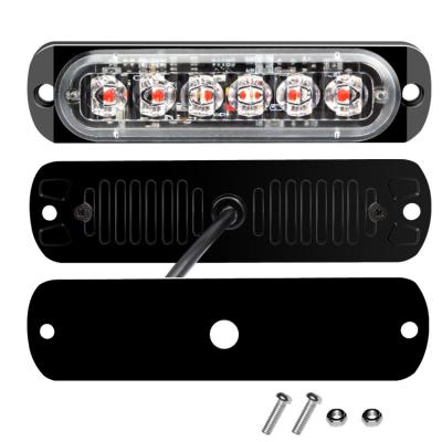 China Universal 6 Led Waterproof LED 12 Volt Flasher Warning LED Car Motorcycle Strobe Flashing Light Car Led Warning Lights Led Strobe for sale