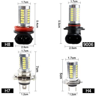 China PC Car Led Fog Lamp H7 Led H4 5630 33SMD Motorcycle DC12V 10W 1200LM H11 H16 9005 9006 LED for sale