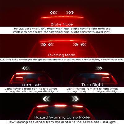 China Universal High Brake Light Warning Light Car Lamp Led Reverse Running Brake Turn Signal Light Tail Strip DRL High Quality Red Led Strip for sale