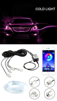 China PC+Aluminum Car Accessories DIY 12V RGB LED Interior Decorative Fiber Car Led Strips Ambient Light App Decorate Atmosphere Light Dashboard for sale