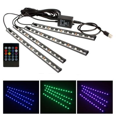 China Automotive Interior Decoration Ambient Lights Flexible Colorful Accessories USB Control RGB LED Car Strips Atmosphere Light For Car for sale