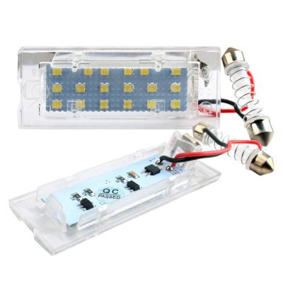 China Aluminum+PC Car Accessories LED Number Plate Lamp 12V B MW X3 E83 BJ X5 E53 18 LED License Number Plate Lamp Error Free Light for sale