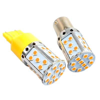 China Car Led Brake Light Bulb 35SMD Canbus P21W LED 1156 BA15S PY21W BAU15S 3030 Free T20 7440 W21W LED Lamp For Car Turn Signal Amber Clear for sale