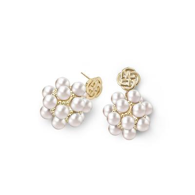 China 22 fashionable new pearl hydrangea personality fashionable long earrings for sale