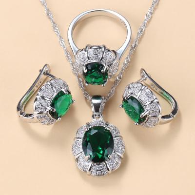 China 2022 New Hot Selling 925 Sterling Silver Necklace & Earrings Jewelry Set Vintage Jewelry for sale