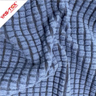 China Anti-Static Grid Polyester Fabric Cationic Fleece Fabric Textile for Sportswear, Mountaineering for sale