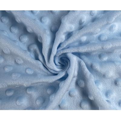 China Plain Polyester Tear-Resistant Embossed Minky Fabric Dot Fabric Solid Cuddle Plush For Baby Blanket for sale