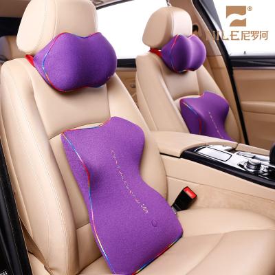 China Soft 7 colors shape headrest pillow and waist pillow suit combination latest automotive interior for sale