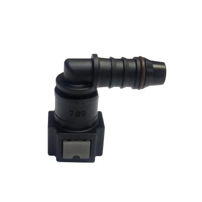 China Hose Lines Plug 7.89 ID8mm PA12 Auto Fuel Line Female Quick Coupling Connector 90degree for sale