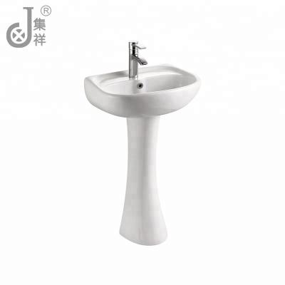 China OEM LP811 Ceramic Modern Bathroom High Tempreture Pedestal Hand Ceramic Sink In Big Shed for sale