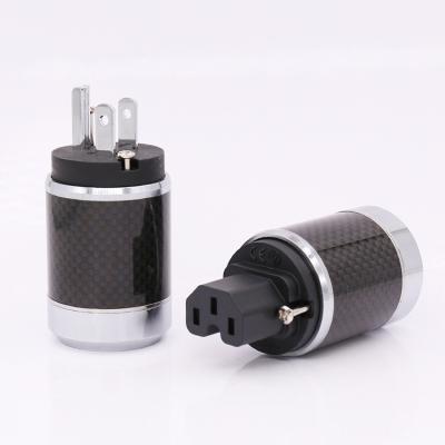 China Power Audiocrast Carbon Fiber Rhodium Plated US Power Connector Audio Plug for sale