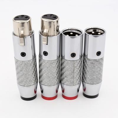 China audio & Carbon Video HIFI Audio Fiber AC Copper Rhodium Plated 3pin XLR Interconnect Audio Cable XLR Connector Plugs for sale