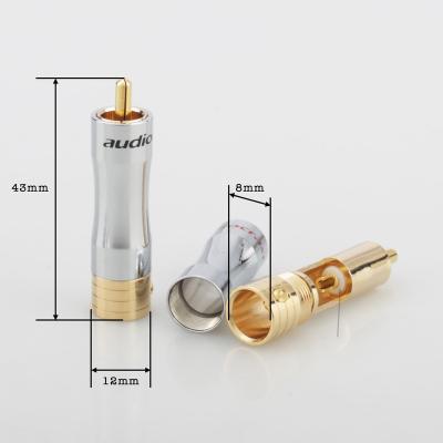 China audio & Audiocrast RCA Male Plug Adapter Phono Visual High Quality Audio Gold Plated Solder Connector RCA Repair Ends 8MM Cable HIFI Plug for sale