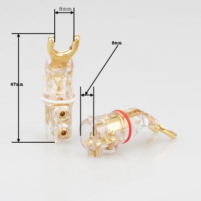 China Y681 Shovel Cable Y681 High Fidelity Audio Brass Speaker Plug HI End Speaker Y Terminal Connector for sale