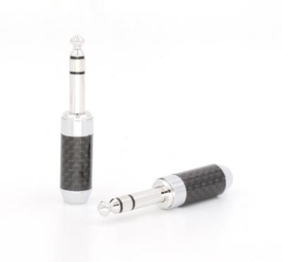 China In-Ear Carbon Fiber Rhodium Plated 6.3MM Plug Connector 6.35mm MONO JACK for sale