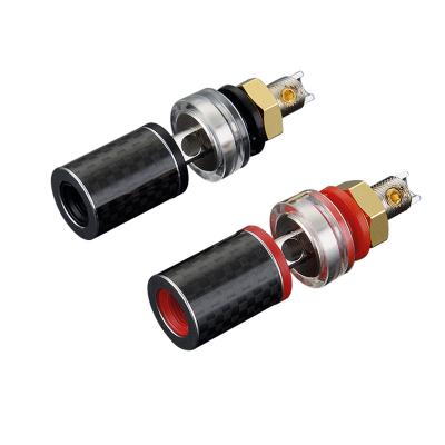 China BP-604R High Fidelity Audio High Quality Carbon Fiberrhodium Plated Amplifier Binding Terminal Speaker Pole Binding Pole 47mm 11.5 x 23.4mm (h) for sale