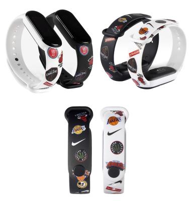 China Water Resistant Silicone Strap Printing Trend Personality Fashion Strap Replacement For Xiaomi MI Band 5 Strap for sale