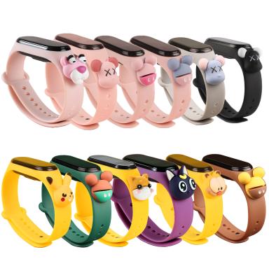 China 2021 New Cute Cartoon 3D Watch Band Silicone Band Replacement Strap For Xiaomi MI Band 5 for sale