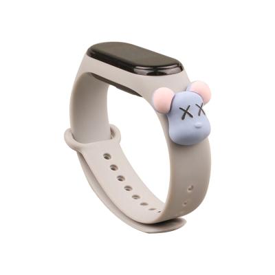 China 3D Cartoon Cute Design Silicone Replacement Soft Strap For Xiaomi MI Band 5 for sale