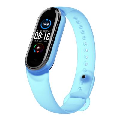 China Clear Soft Silicone Sport Rubber Watch Bands For Xiaomi MI Band 5 for sale