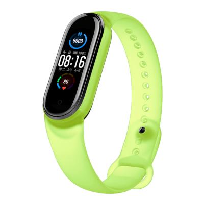 China Silicone Sports Band Rubber Transparent Clear Soft Strap For Xiaomi MI Band 5 for sale