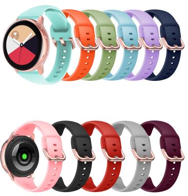 China 20MM Universal Lightweight Silicone Strap For Samsung Gear Sport / Galaxy Watch Active Silicone Band for sale