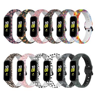 China Durable Colorful Silicone Printing Watch Strap For Samsung Galaxy Fit 2 SM-R220 Sport Watch Band Straps for sale