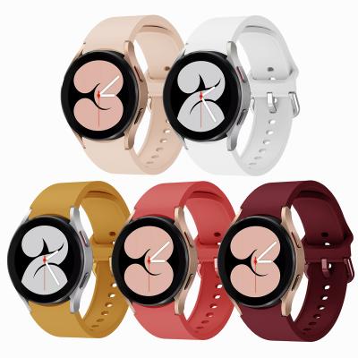 China Silicone Smart Watch Band Unisex Fashion Same Color Loop Band For Samsung Galaxy Watch 4 44mm 46mm Watch Band for sale