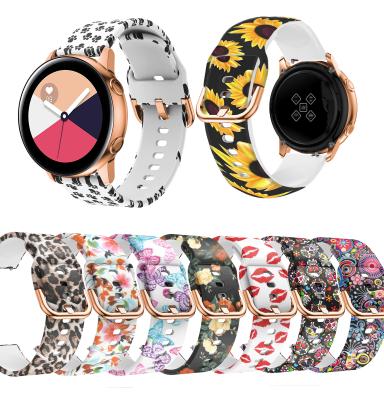 China Lightweight Flexible Comfortable 20mm Silicone Replacement Bands For Samsung Galaxy Watch 2 Active 42mm for sale