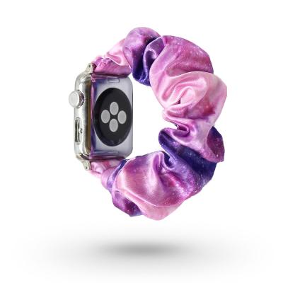 China 2021 Fabric Women Scrunchie Bands For Apple Watch Band Fashion Pattern Printed Wristband for sale