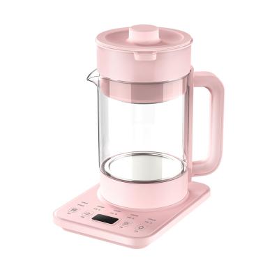 China 360 degree health medicine pot glass decocting teapot mini flower low rotation electric teapot multifunctional teapot for sale