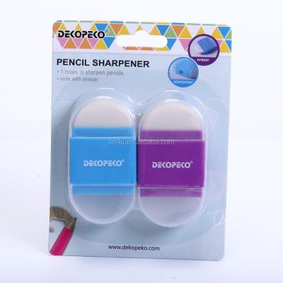 China Office Eraser 3 in 1 High Quality Rubber Printing Pencil Sharpener with Eraser for School or Office for sale