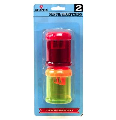 China School Office Supplies Good Quality Plastic Material Two Holes Pencil Sharpeners for sale