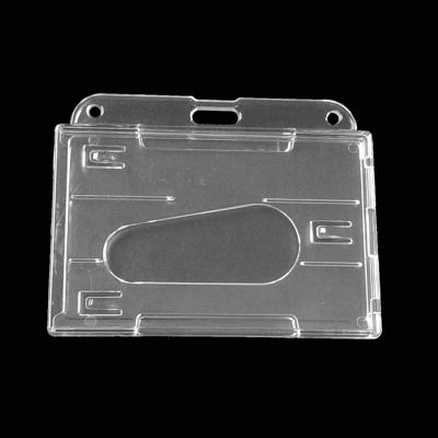 China Hard Plastic Dishonest Transparent Clear PP Card Holder ID Badge Holders Horizontal Card for sale