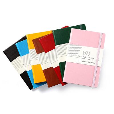 China Custom Student Hardcover Planner PU Cover PU Cover Leather Diary Notebook Diary With Elastic Band for sale