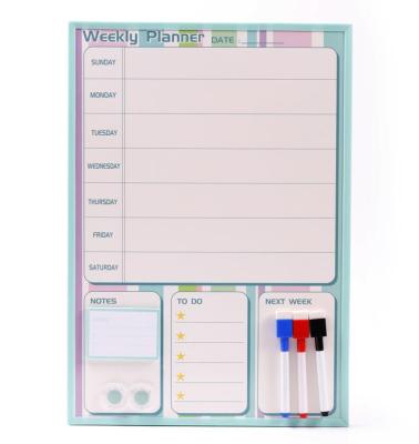 China Fridge Plastic Magnetic Weekly Planner Roolable Frame Magnetic Dry Erase Whiteboard for sale